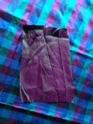 Silk fabric with contrast for pockets